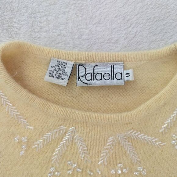 Rafaella Vintage Angora Lambswool Blend Buttercream Sweater - Picture 5 of 9